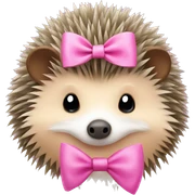 hedgehog with a pink bow sticker