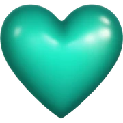 Teal heart sticker