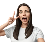 girl with open mouth smile sticker