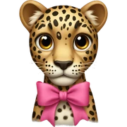 leopard with a bow sticker