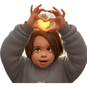 girl making heart outdoors sticker