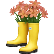 Flowers in yellow rain boot  sticker