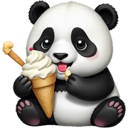 Panda eating ice cream sticker