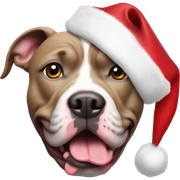 pitbull with christmas hat sticker