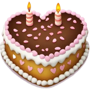 Heart shaped birthday cake sticker