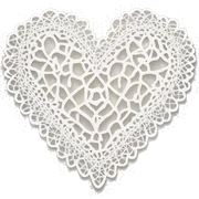 White doily heart sticker