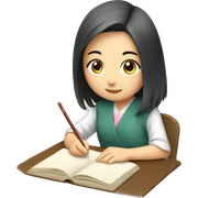 japanese girl studying sticker