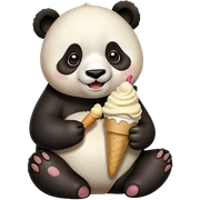 Panda eating ice cream sticker
