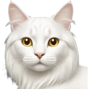 White cat with long blond hair sticker