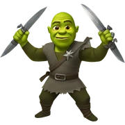 Shrek with ninja star  sticker