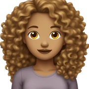light skin girl long curly brown hair  sticker