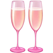 Champagne glasses pink sticker