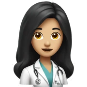 lady doctor with long black hair sticker
