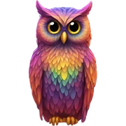 Psychedelic owl sticker