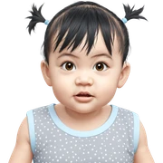 twintailed girl in polka dots sticker