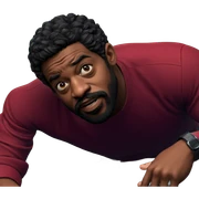 bearded meme boy in red sticker