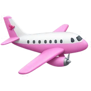 airplane with pink bow on top  sticker