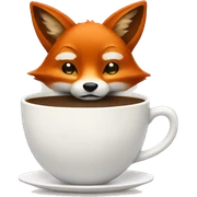 Fox with coffee sticker