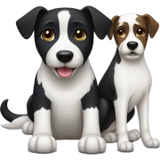 Black dog and white dog sticker