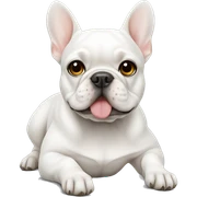 White Frenchie laying sticker