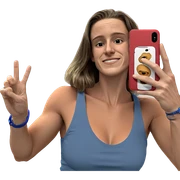 selfie in blue tank top sticker