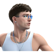 blue eyed boy with jewelry sticker
