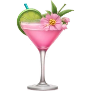 Pink Cocktail with flowers  sticker