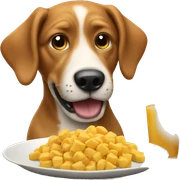 Dog eating food sticker