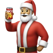 A santa holding a Nocco(the energy drink) sticker