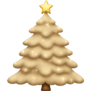 Beige Christmas emoji Christmas tree sparkly sticker