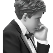 elegant boy in formal suit sticker