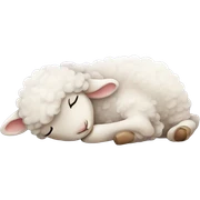 Cartoon baby lamb sleeping sticker
