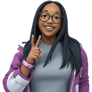 smiling girl with glasses sticker