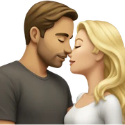 brunette man kissing blonde girl sticker