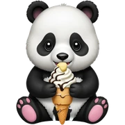 Panda eating ice cream sticker