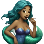 mermaid smoking a cigarette sticker