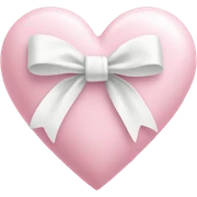 Pastel pink heart with white bow sticker