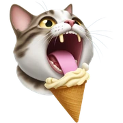 Cat eating ice cream sticker