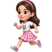 Chica cute rosita corriendo  sticker