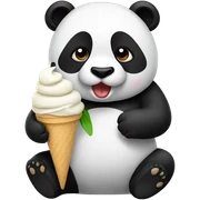 Panda eating ice cream sticker