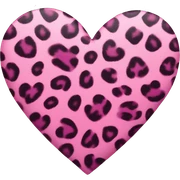 pink leopard print heart sticker