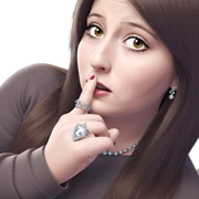 girl with jewelry and intrigue sticker