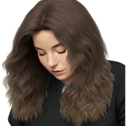 serene girl with closed eyes sticker