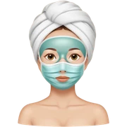Lady with face mask spa beauty full face relaxing sticker