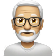 Old guy with white beard and rectangular glasses sticker