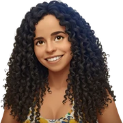smiling girl with curly hair sticker