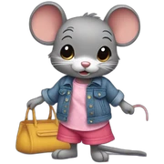 Ratita con ropa de minnie sticker