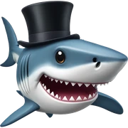 Shark with a top hat sticker