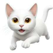 white cat flying sticker