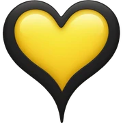 Half black and yellow heart sticker